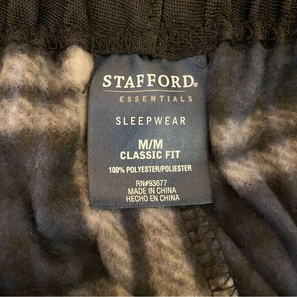 Stafford NWT Fleece Pajama Pants Men SZ Medium Classic Fit Sleepwear Essentials - Picture 4 of 5
